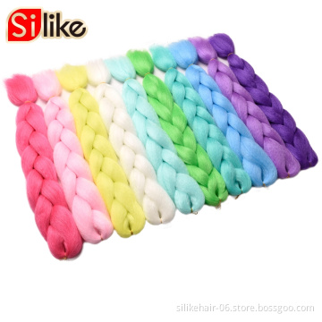 Best Super silike hair Glowing Synthetic Jumbo Braids Shining Hair in the Darkness Soft  Braiding Hair Extensions 24 Inch 100g